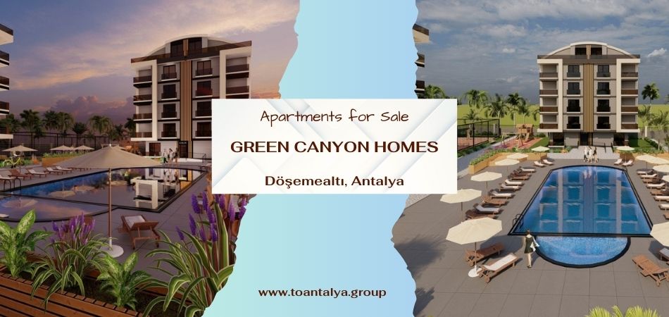 Apartments for Sale with Installments in “Green Canyon Homes” Compound in Döşemaltı, Antalya
