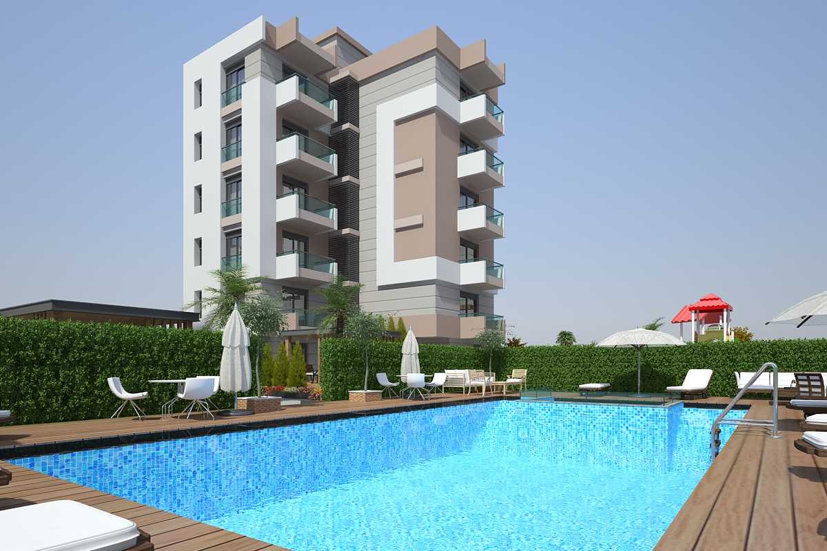 Sea view apartments for sale in installments in Antalya Altintaş within the Golden Stone complex